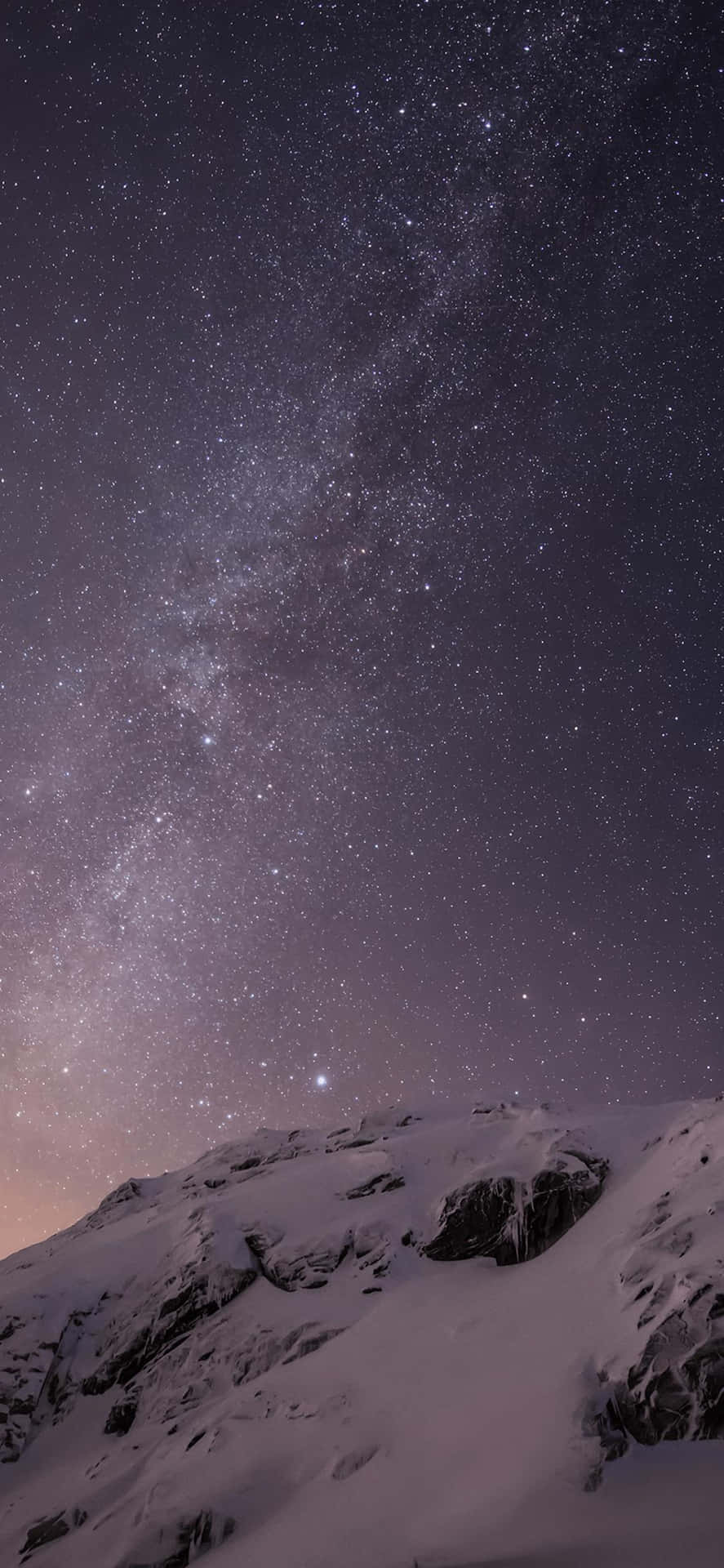 Starry_ Night_ Over_ Snowy_ Mountain_ Peaks Wallpaper