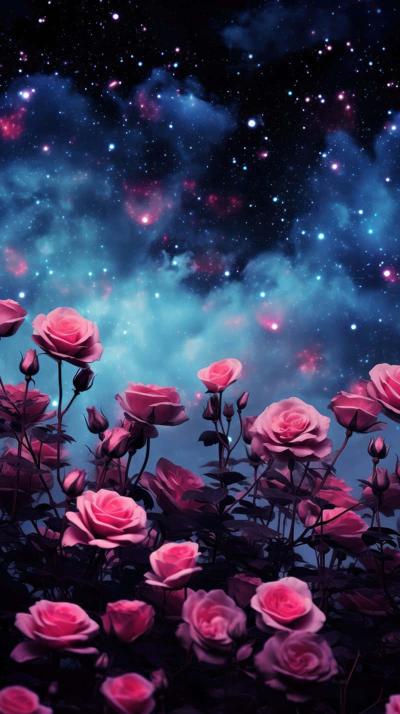 Download Starry Night Rose Garden Wallpaper | Wallpapers.com