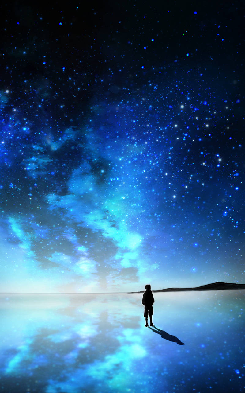 Download Starry Night Sky On Galaxy Tablet Wallpaper 