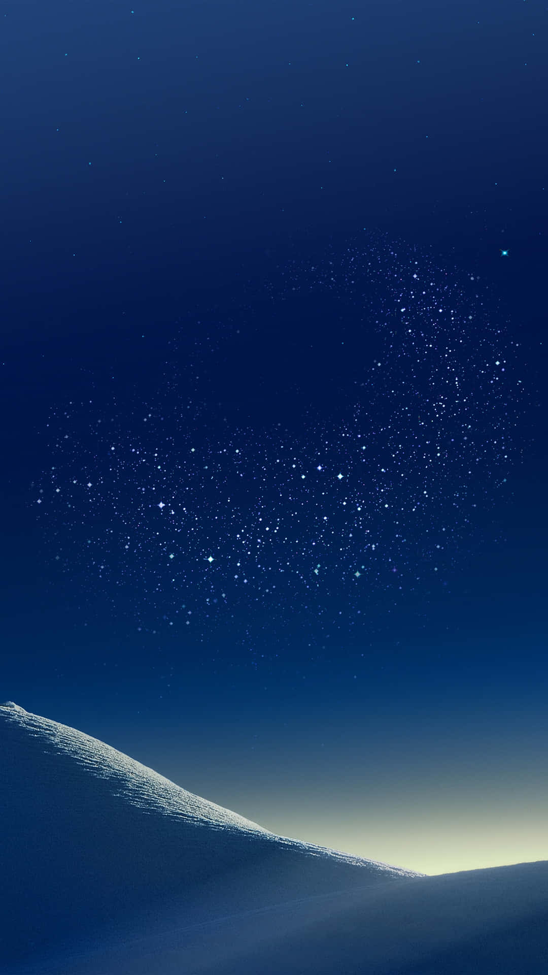 Starry Night Sky Over Snowy Hillside Wallpaper