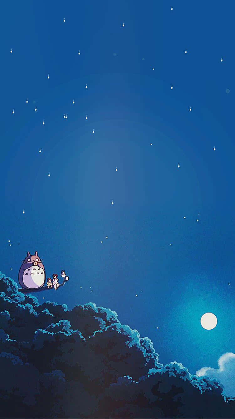 Starry Night With Totoro Wallpaper