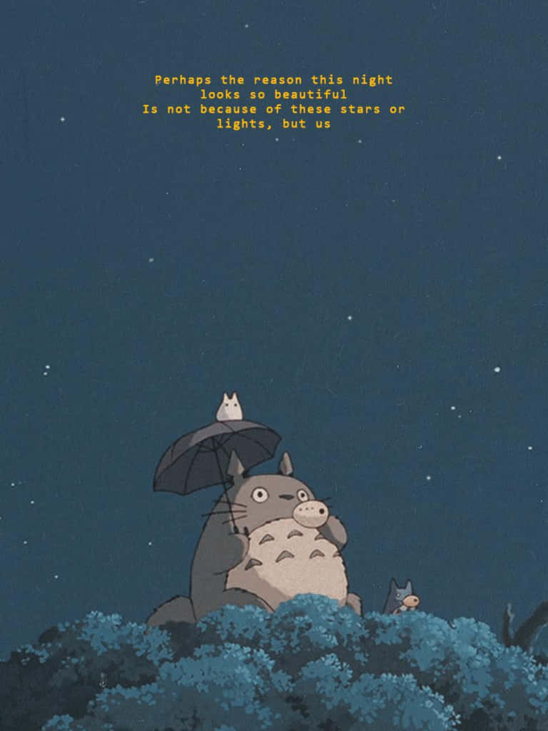 Starry Night With Totoro Wallpaper