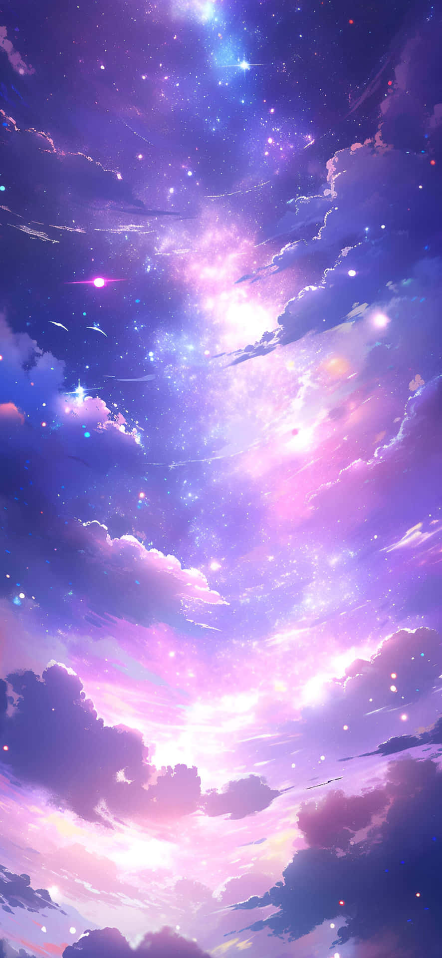 Starry Purple Sky Dreamscape Wallpaper