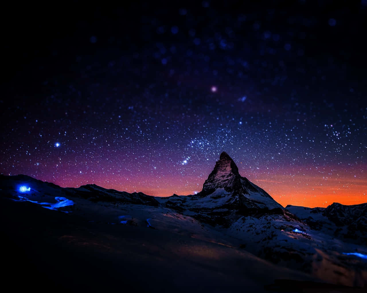 Stjärnklarhimmel Sett Från Matterhorn. Wallpaper