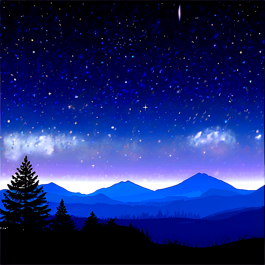 Starry Sky Landscape Png Sdd62 PNG