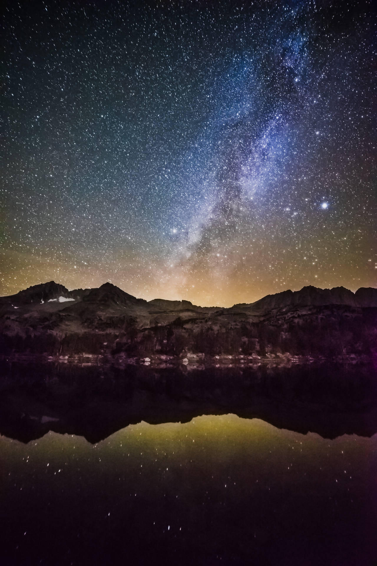 Stjernehimmel På Iphone-landskab Wallpaper