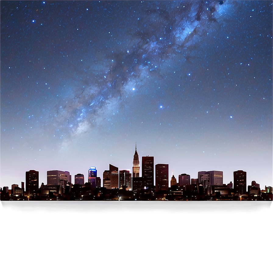 Starry Sky Over City Png 06252024 PNG