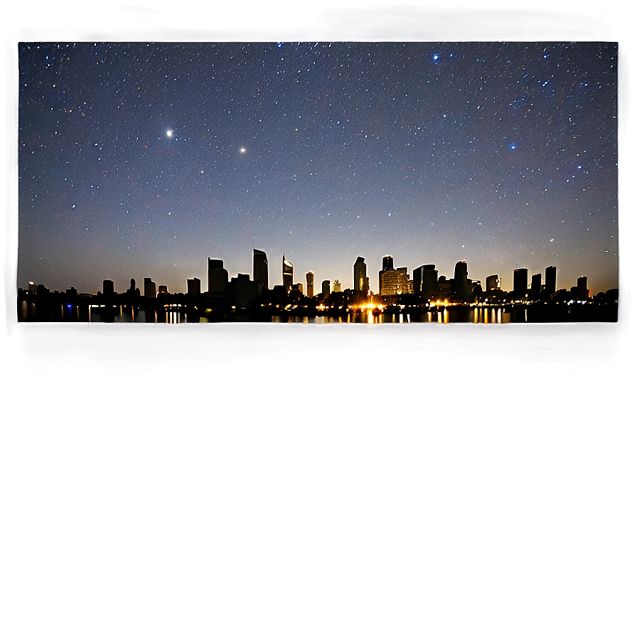 Starry Sky Over City Png Ebb PNG