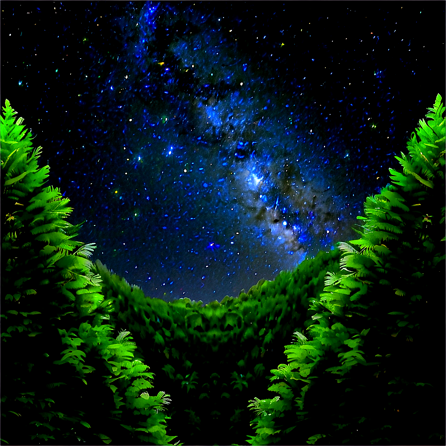 Starry Sky Over Forest Png 06252024 PNG