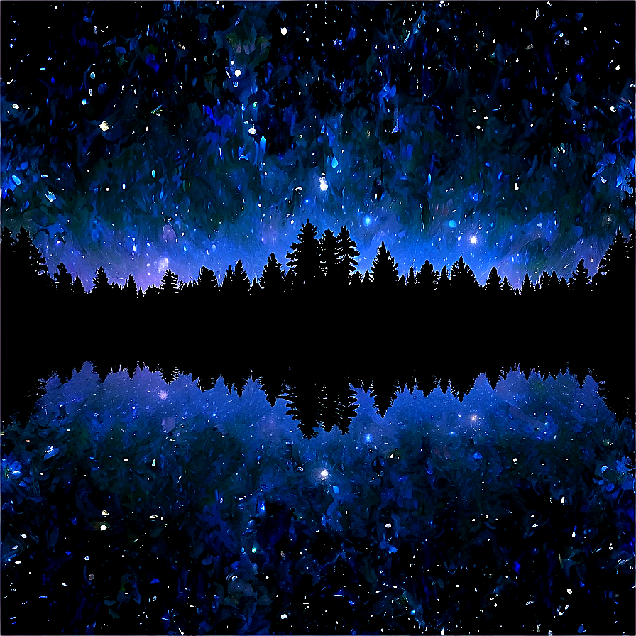 Starry Sky Over Forest Png 2 PNG