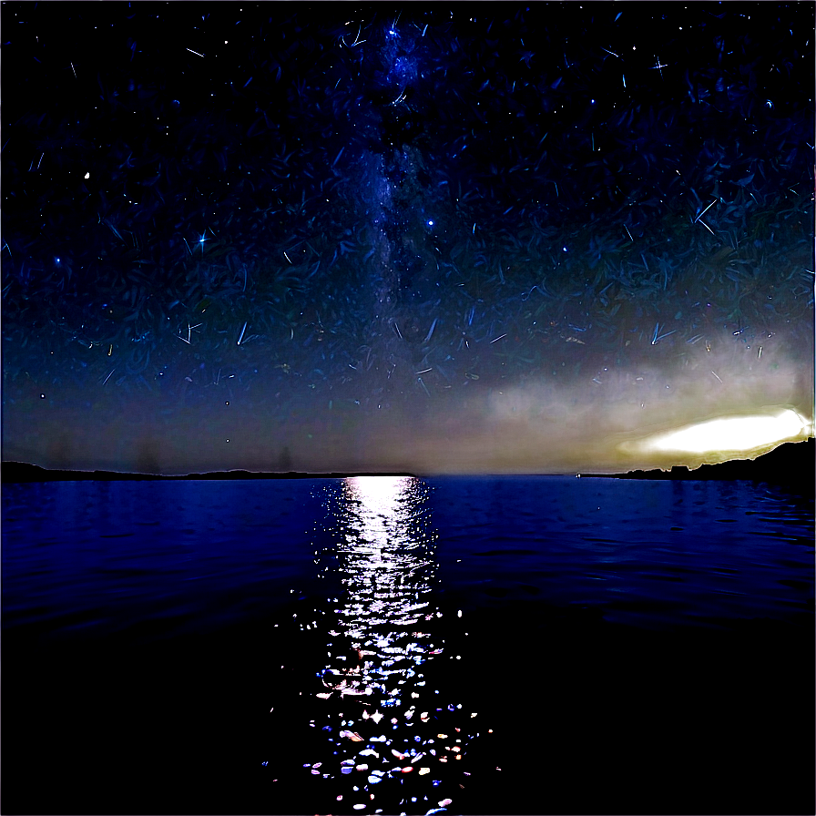 Starry Sky Over Lake Png 06252024 PNG