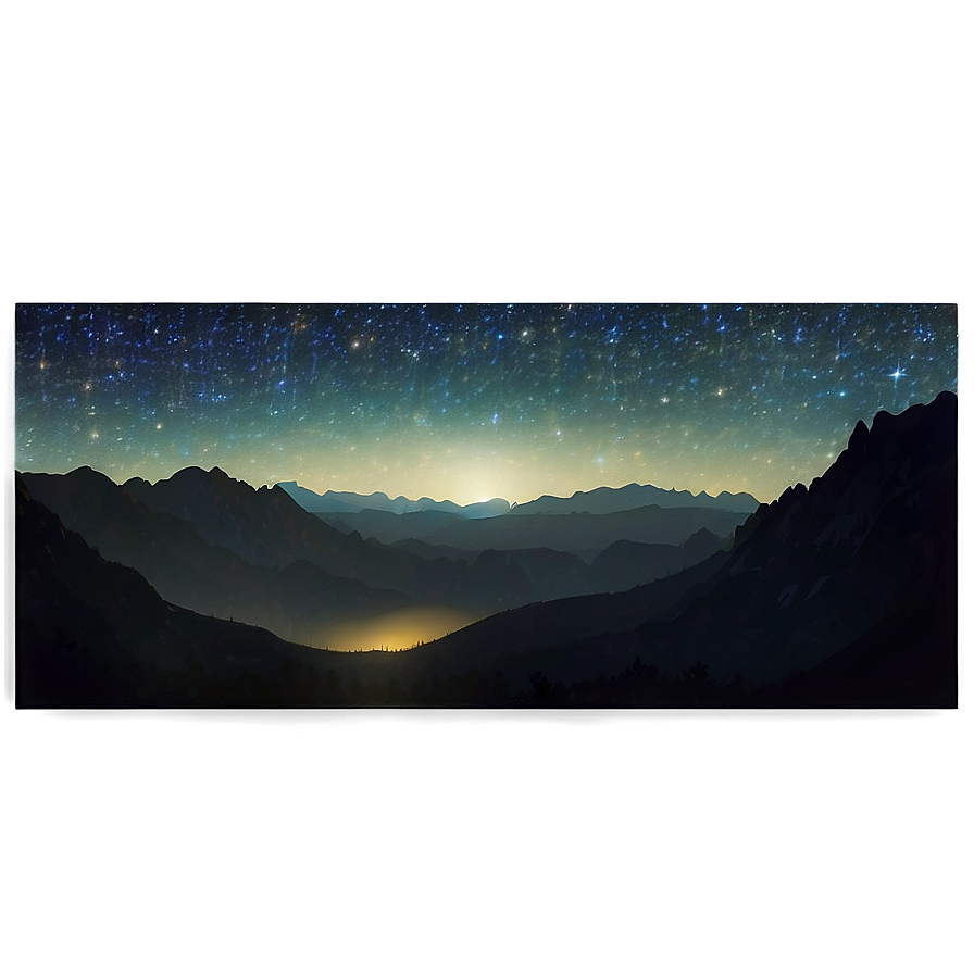 Starry Sky Over Mountains Png Yrm26 PNG