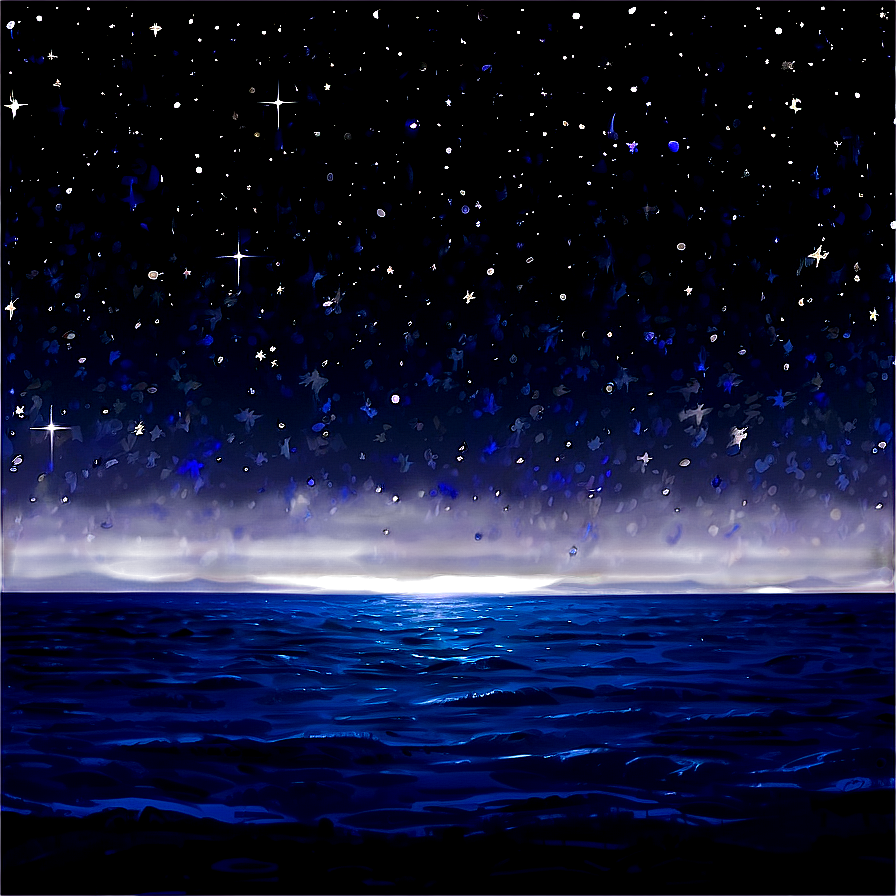 Starry Sky Over Ocean Png Gme19 PNG