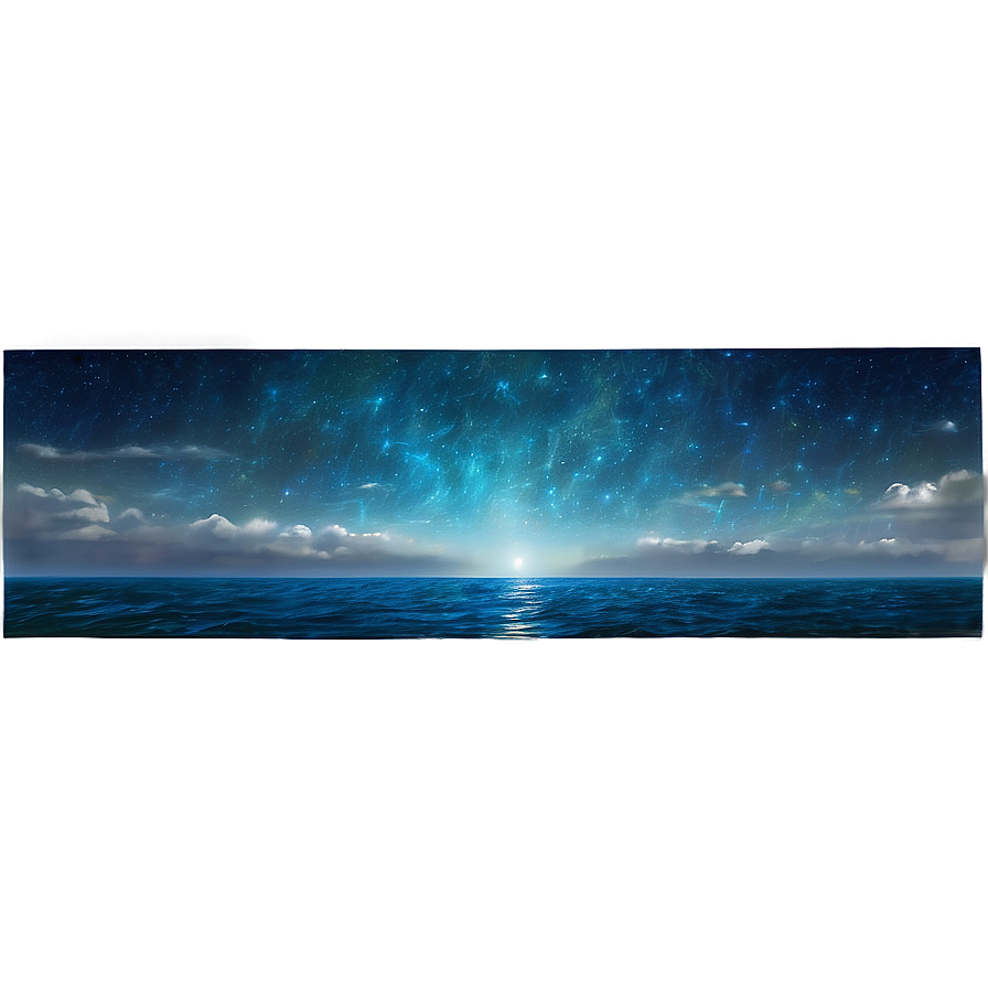 Starry Sky Over Ocean Png Nxd78 PNG