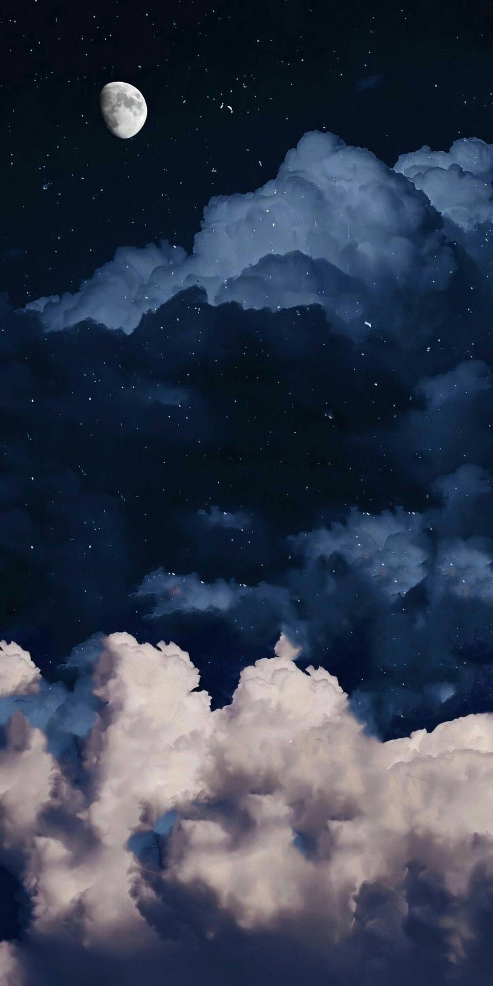 Starry Sky With Clouds Wallpaper