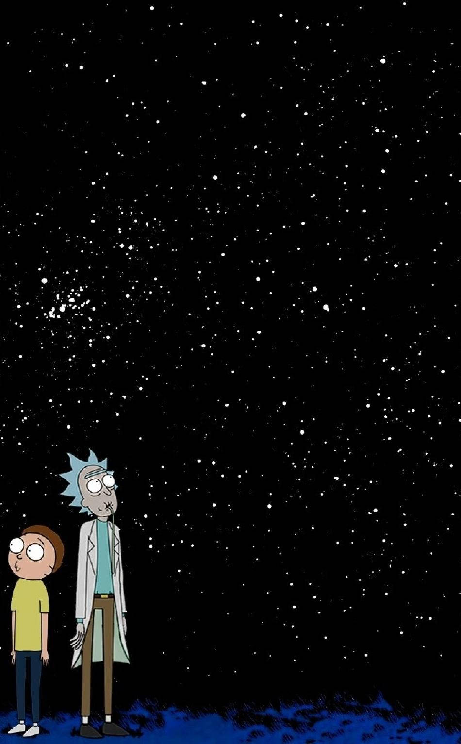 Starry Space Rick And Morty Iphone Wallpaper