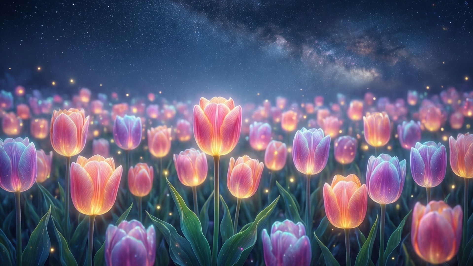 Sternen-Tulpenfeld Wallpaper