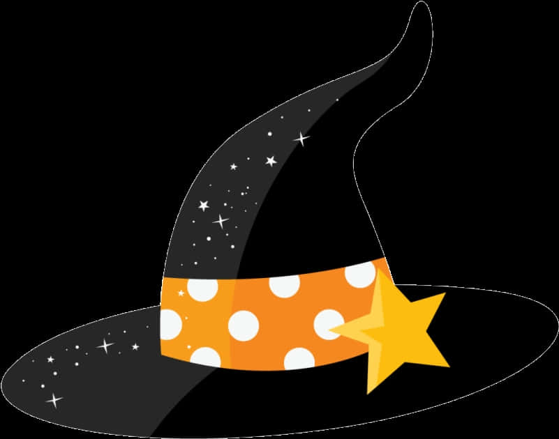 Starry Witch Hat Illustration PNG