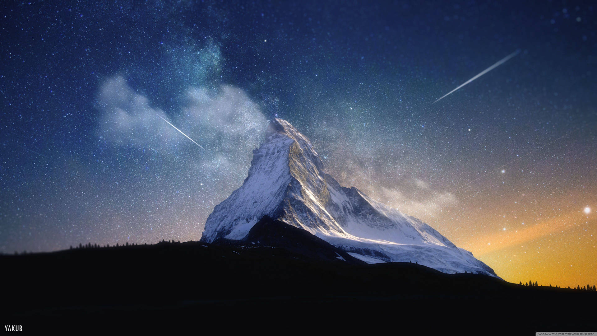 Starry_ Night_ Over_ Snowy_ Mountain_ Peak SVG