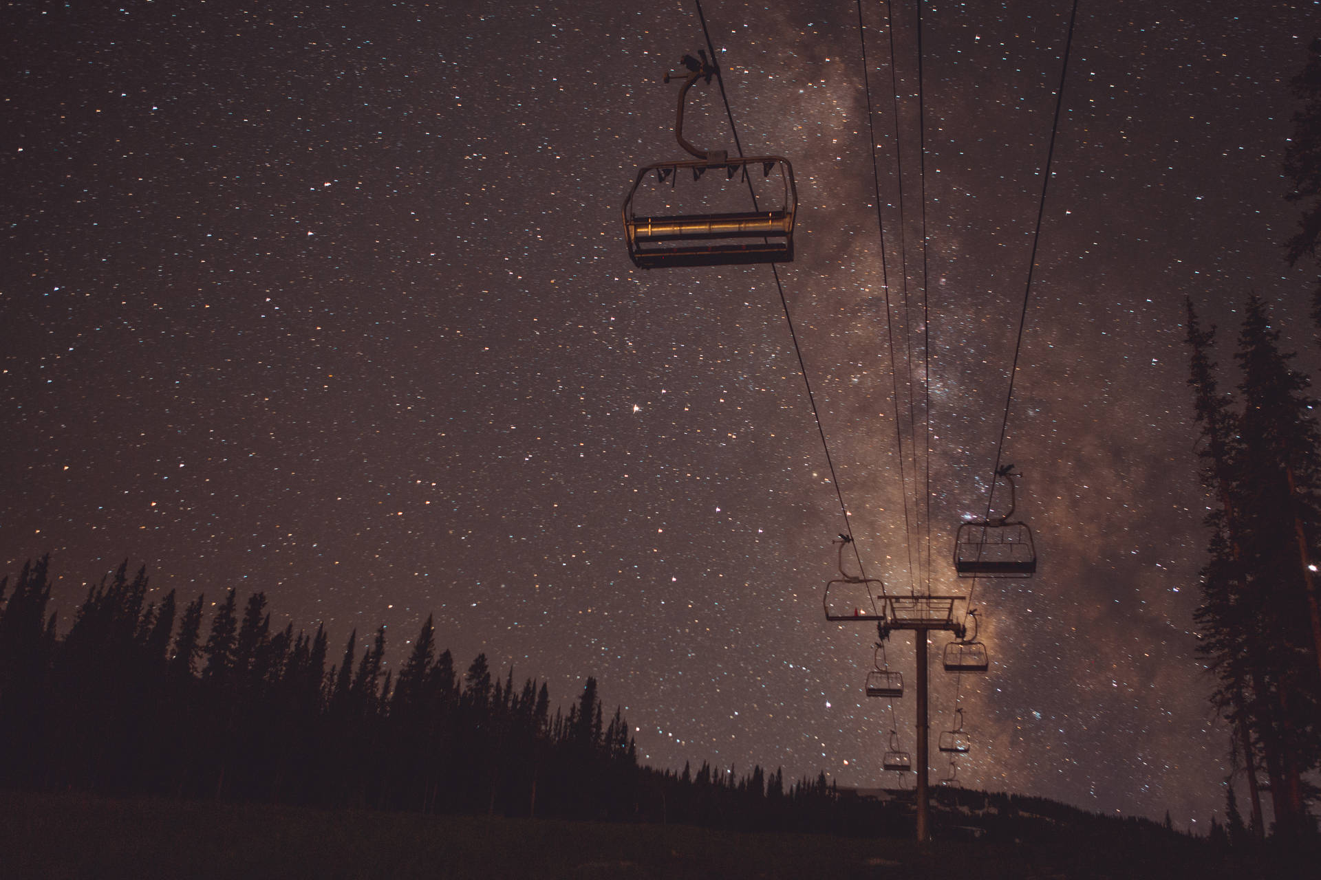 Starry_ Night_ Ski_ Lift SVG