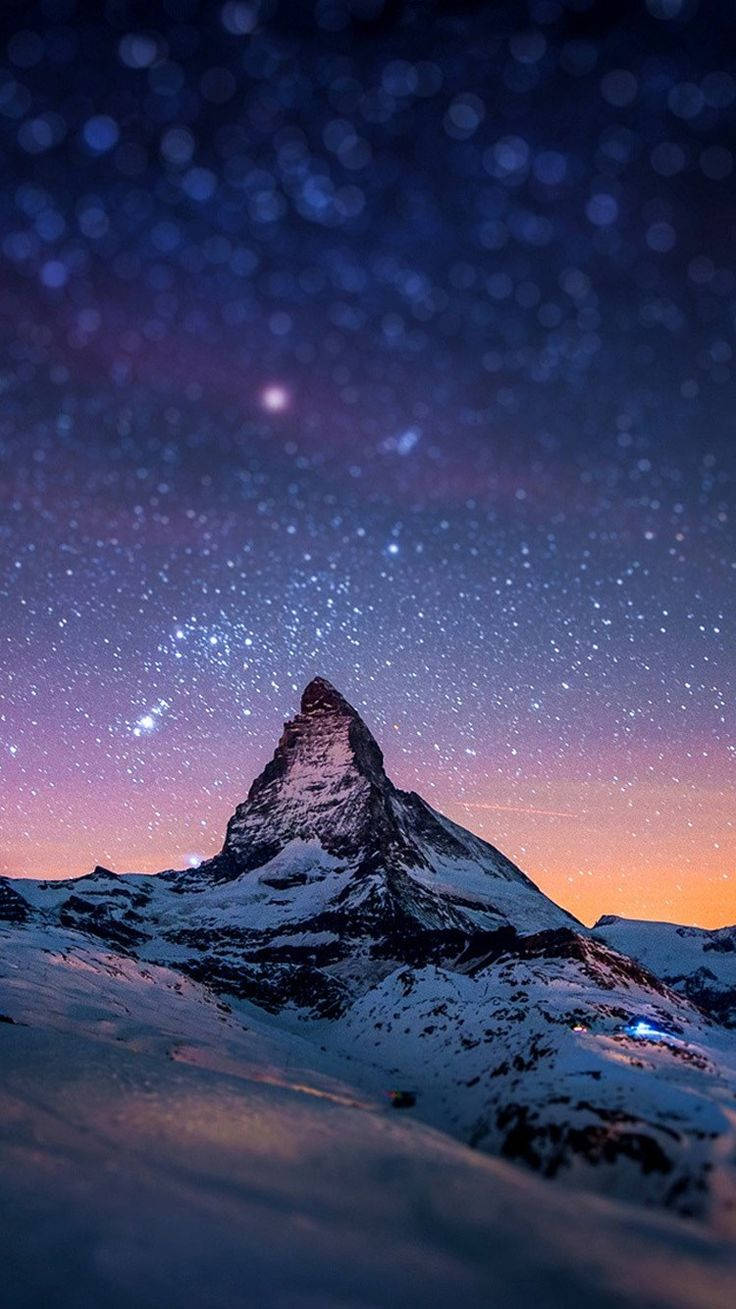 Stars Above Mountain iOS 6 Wallpaper