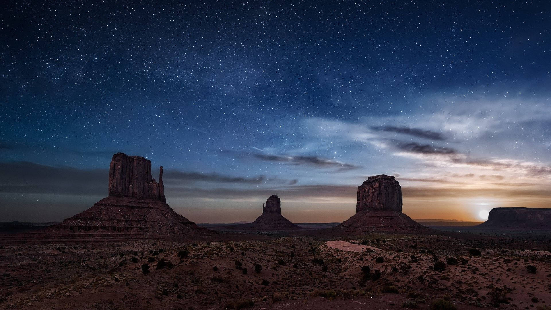 Estrelase Castelos De Pedra No Deserto Do Arizona. Papel de Parede
