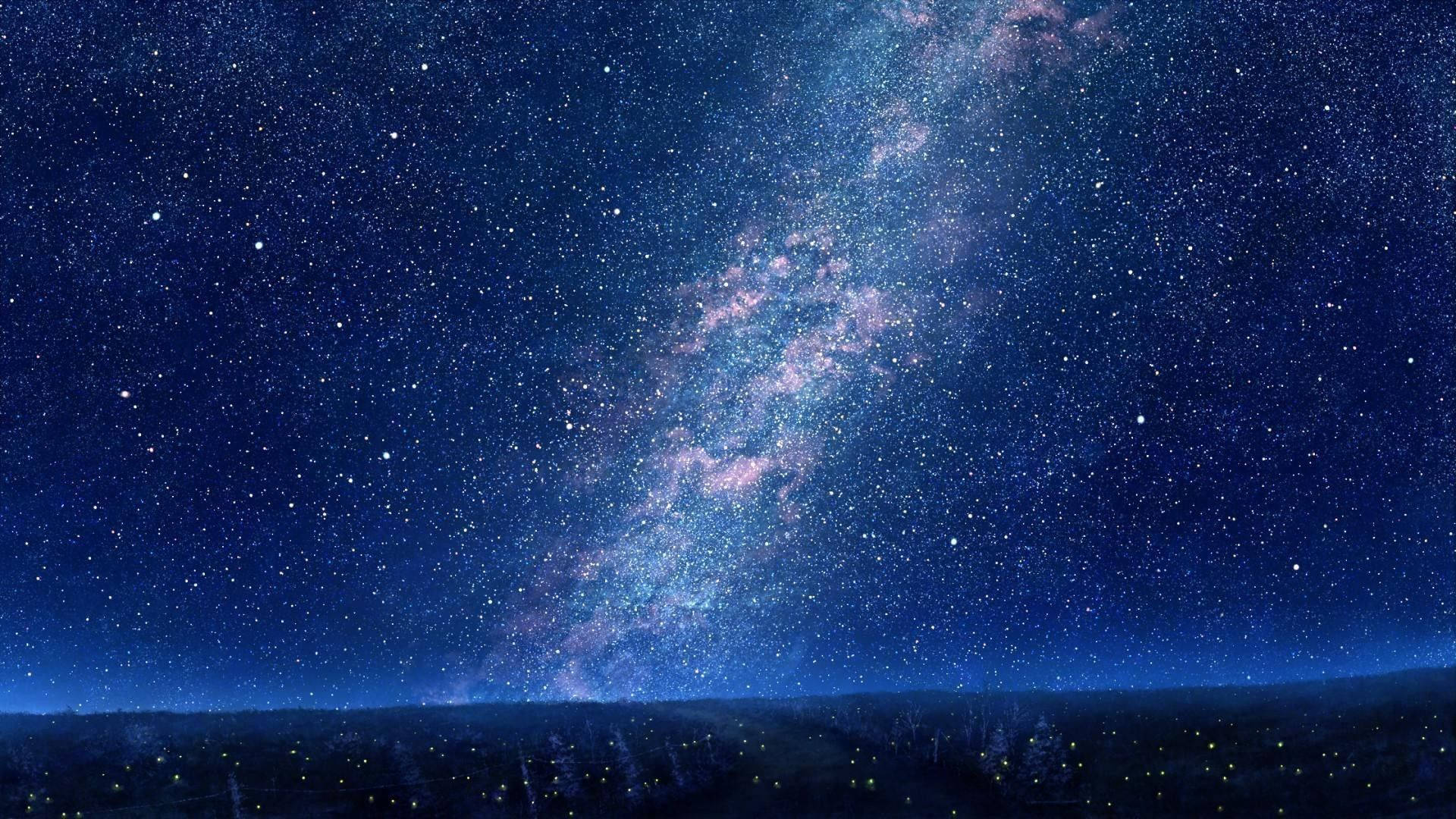 Stars Anime Night Sky Wallpaper