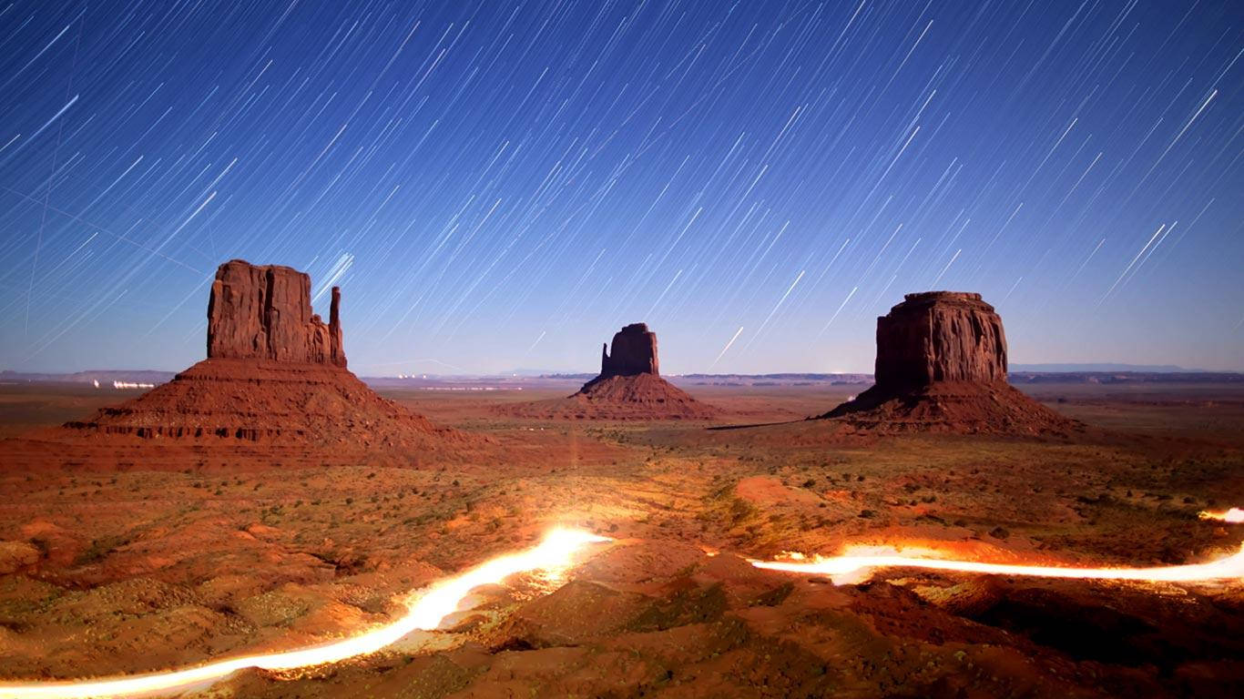 Stars At Monument Valley Wallpaper