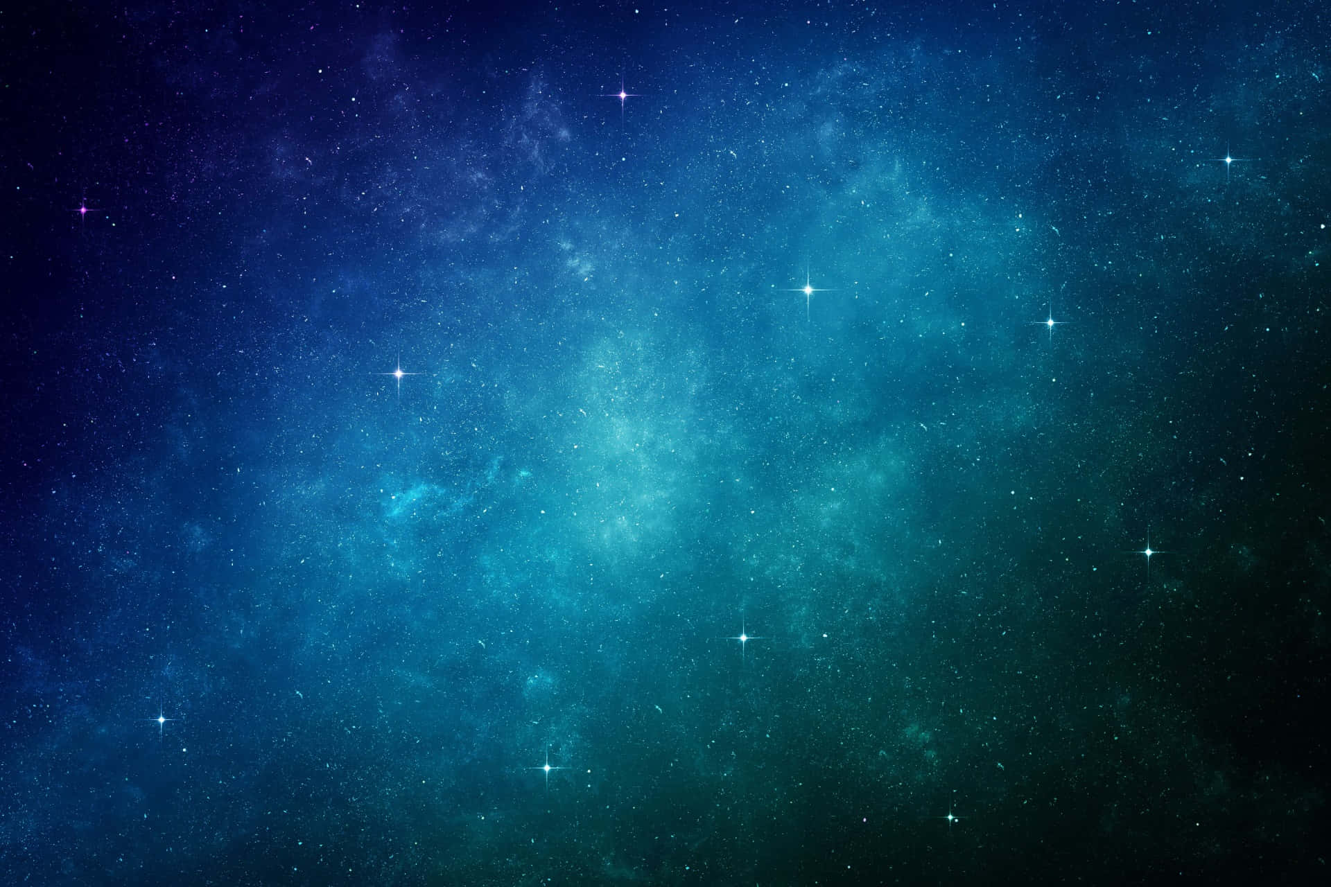 En blå og grøn rum baggrund med stjerner Wallpaper