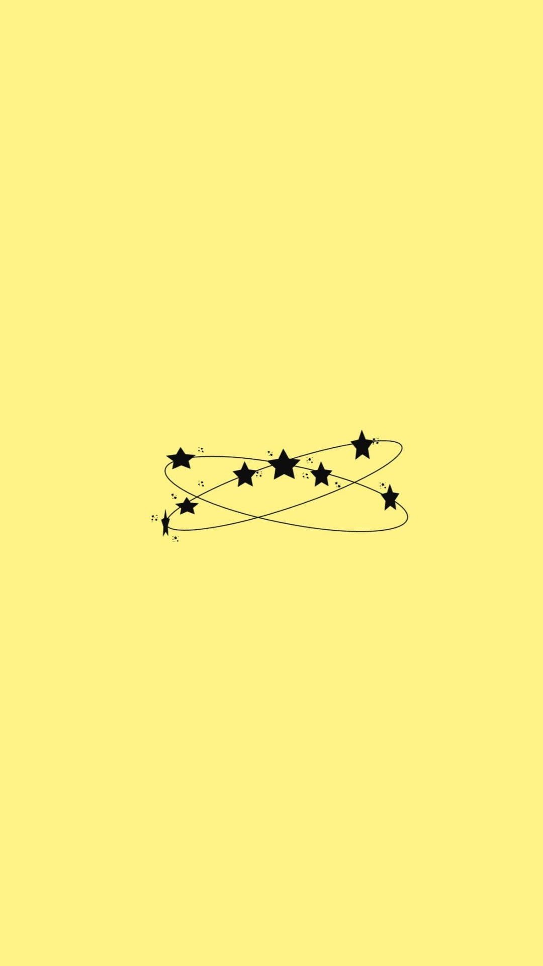 Stars In Circles Cute Yellow Phone Wallpaper