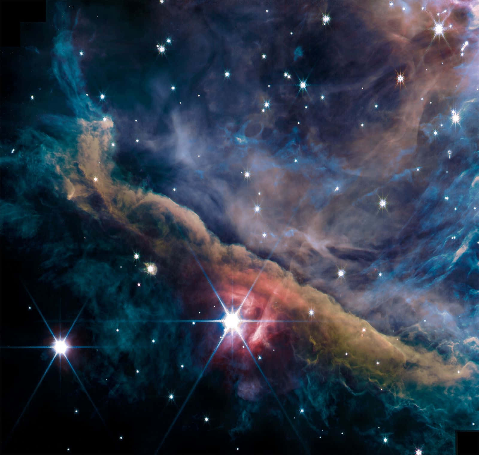 Imagende Estrellas En El Espacio Y La Nebulosa De Orión.