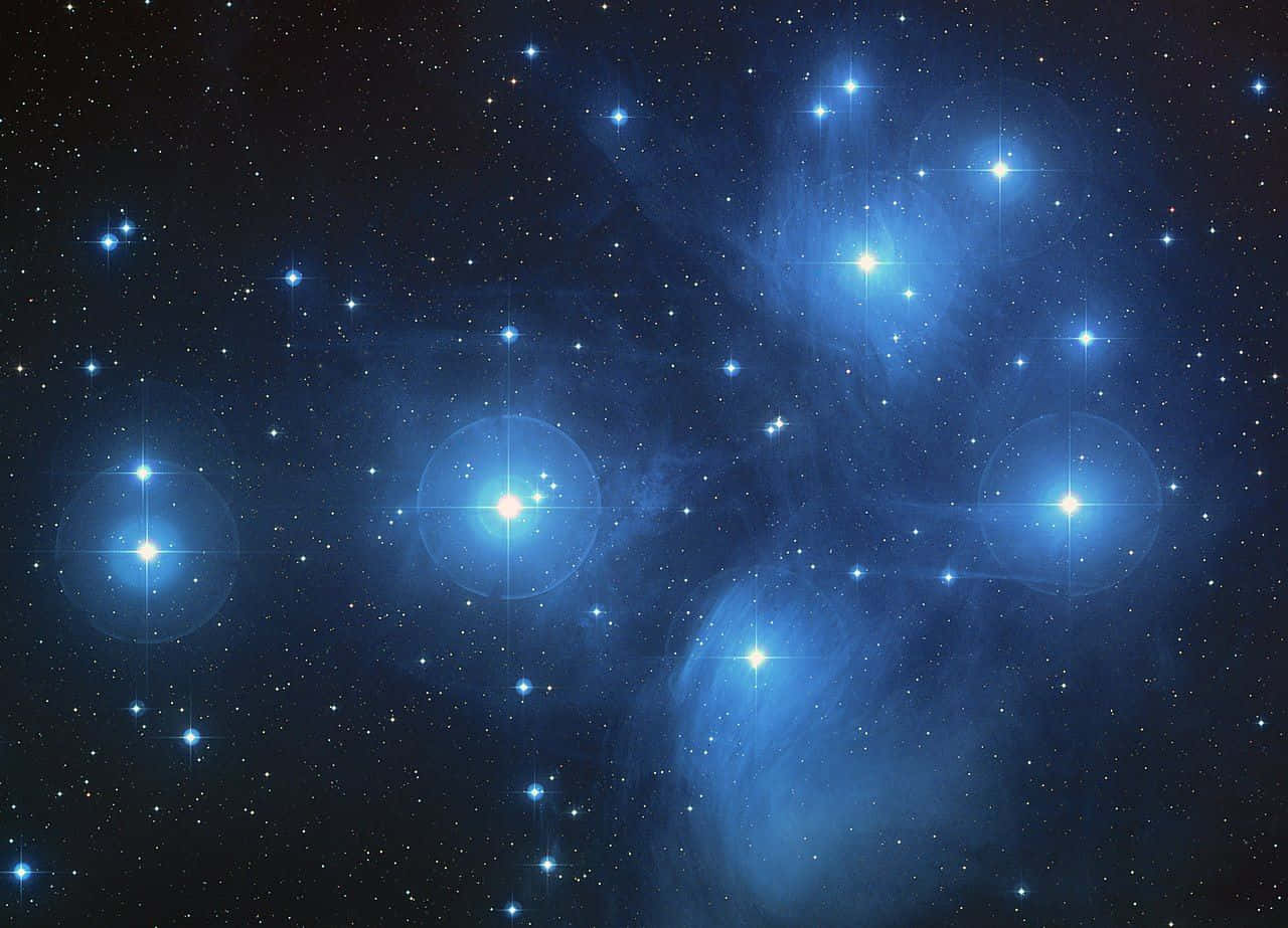 Imagende Las Estrellas En El Espacio, El Cúmulo De Las Pléyades