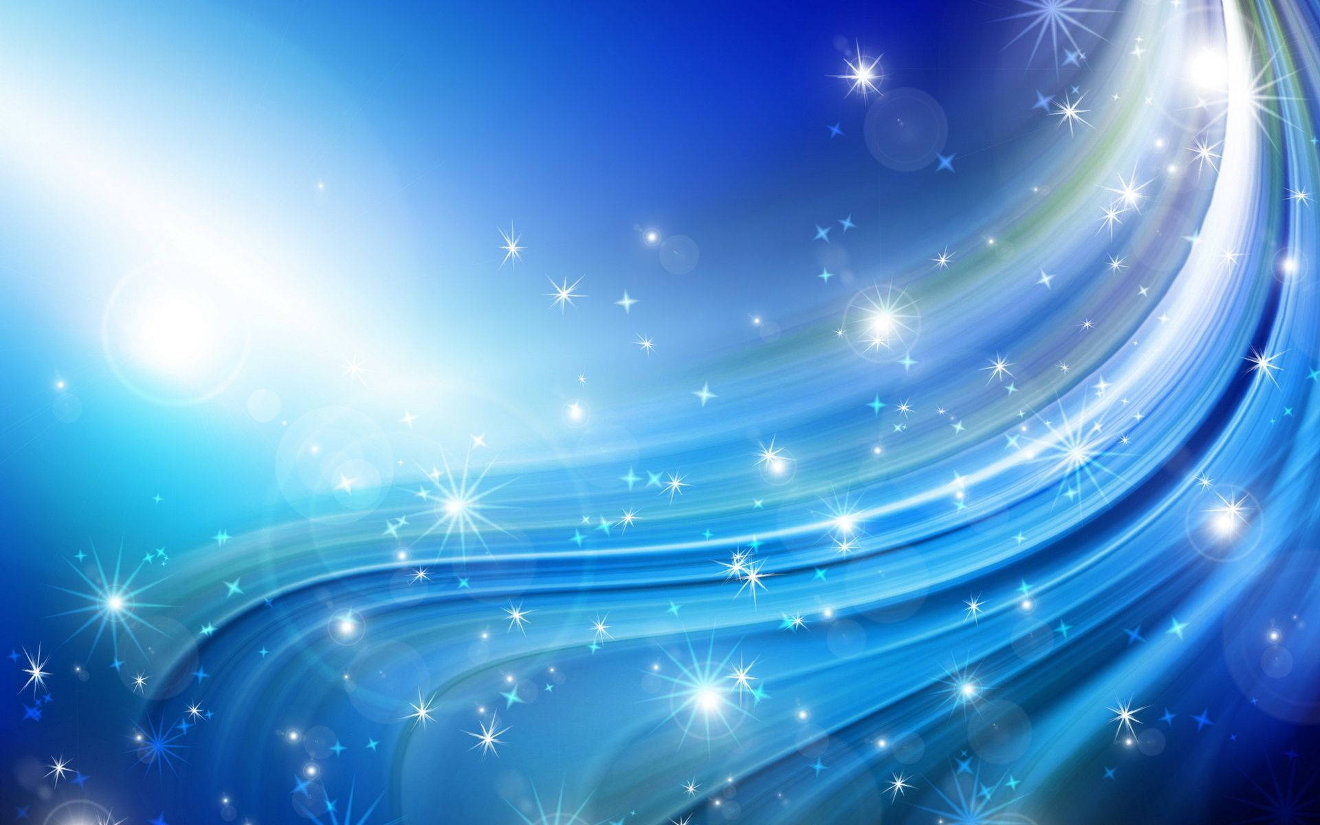 Wavy Blue Background Shimmering with Stars Wallpaper