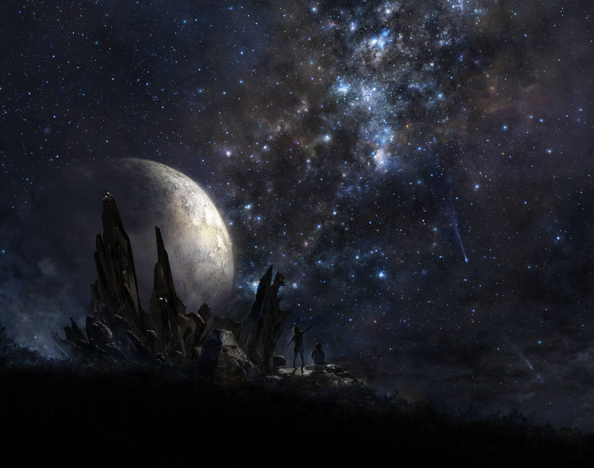 Take time to admire the beauty of the night sky Wallpaper