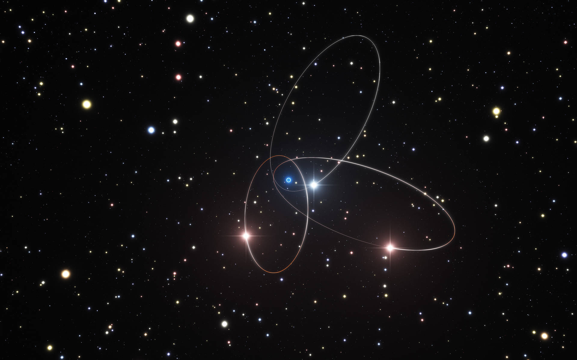 Glowing Cosmic Rings of a Star in Space Wallpaper