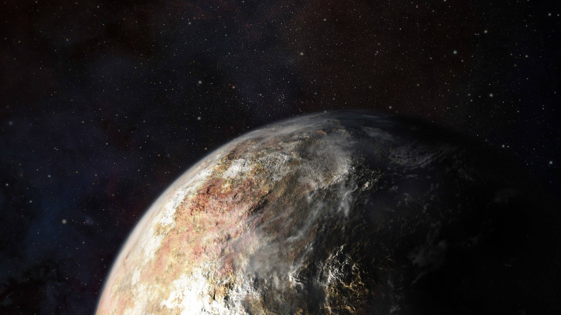 Sterneumgeben Pluto. Wallpaper