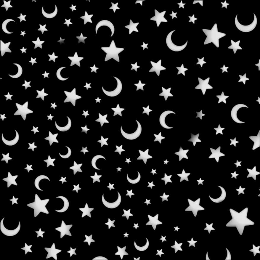 Starsand Moons Pattern PNG