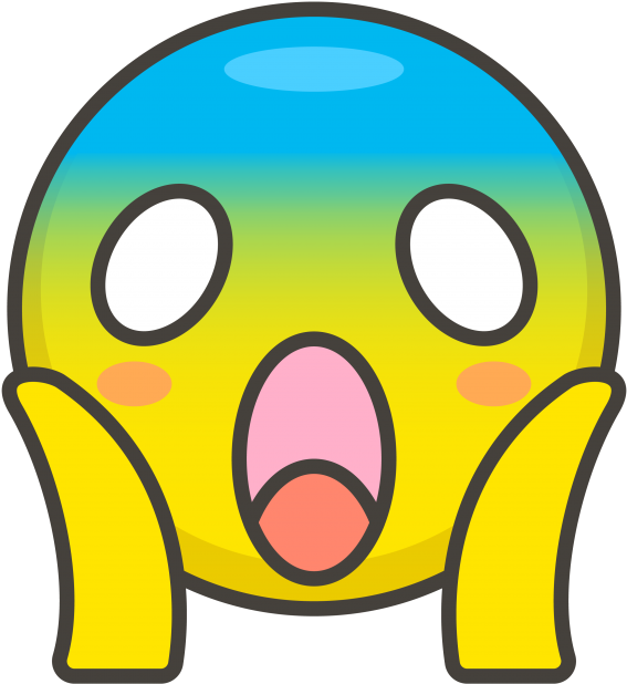 Startled Yellow Cartoon Face PNG