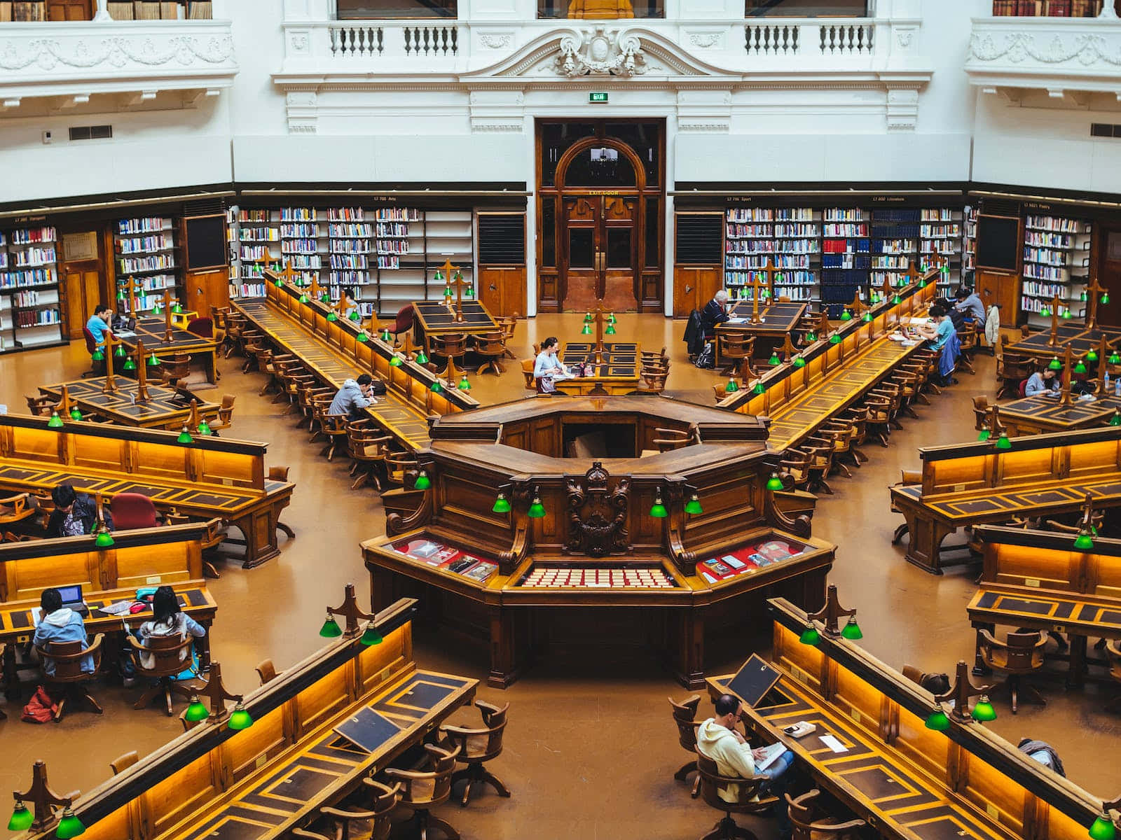 State Library Reading Room Interior Wallpaper