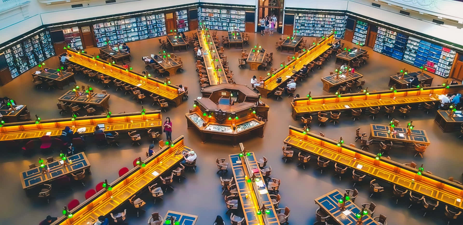 State Library Reading Room Overhead View Wallpaper