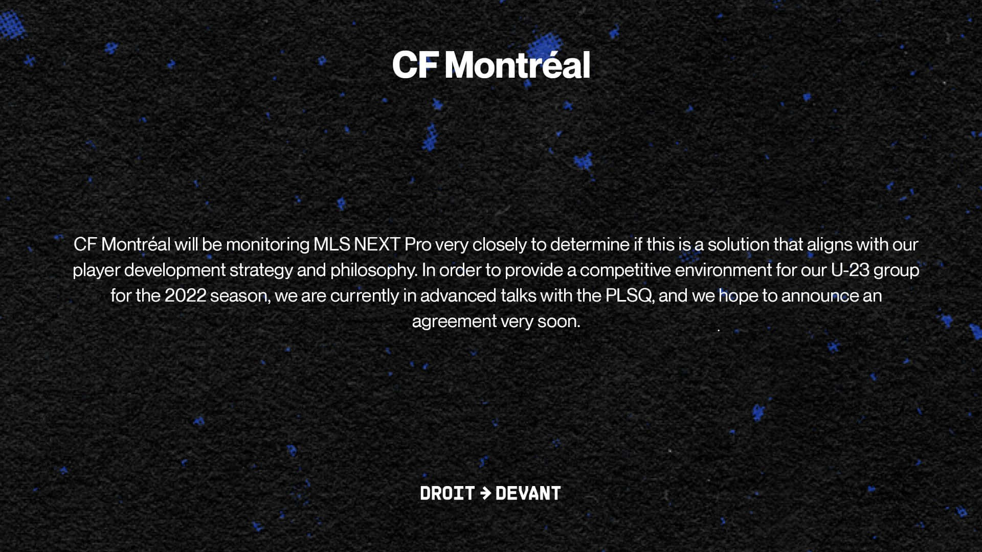 Meddelelse udgivet af CF Montréal Wallpaper