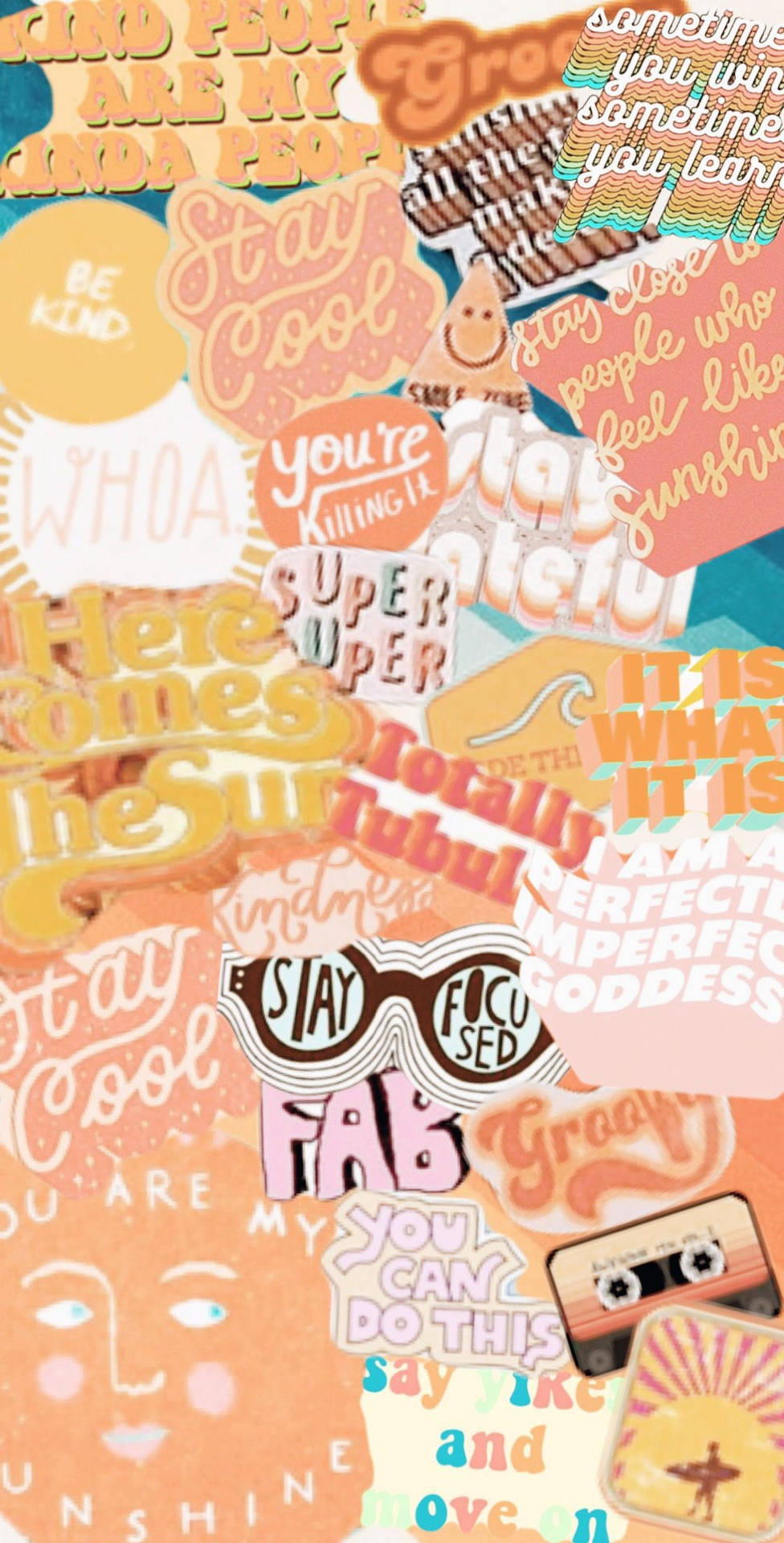 Statement Stickers Vsco Collage Wallpaper