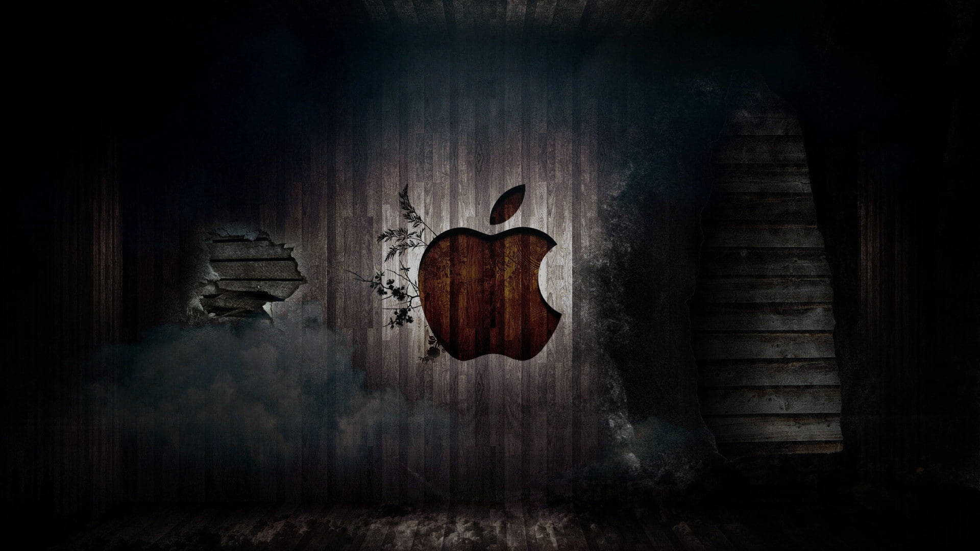 Static Dark Art Apple Logo Wallpaper