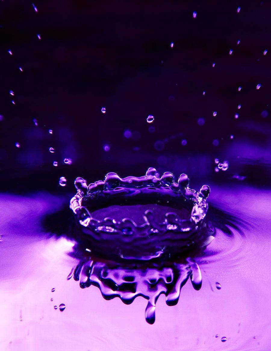 Static Purple Water Droplets Wallpaper