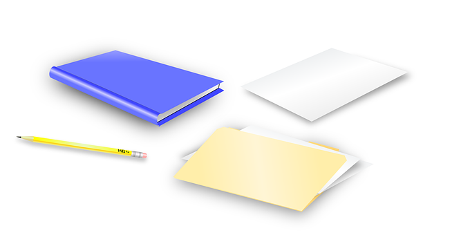 Stationery Items White Background PNG