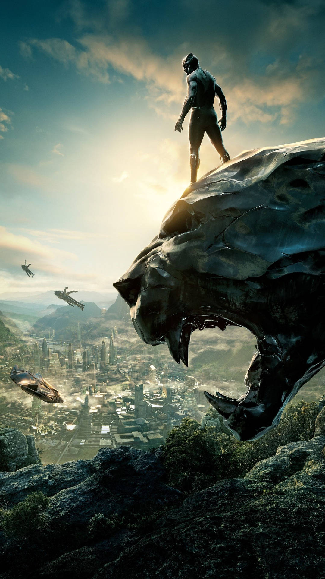 Statue Head Of Black Panther Background