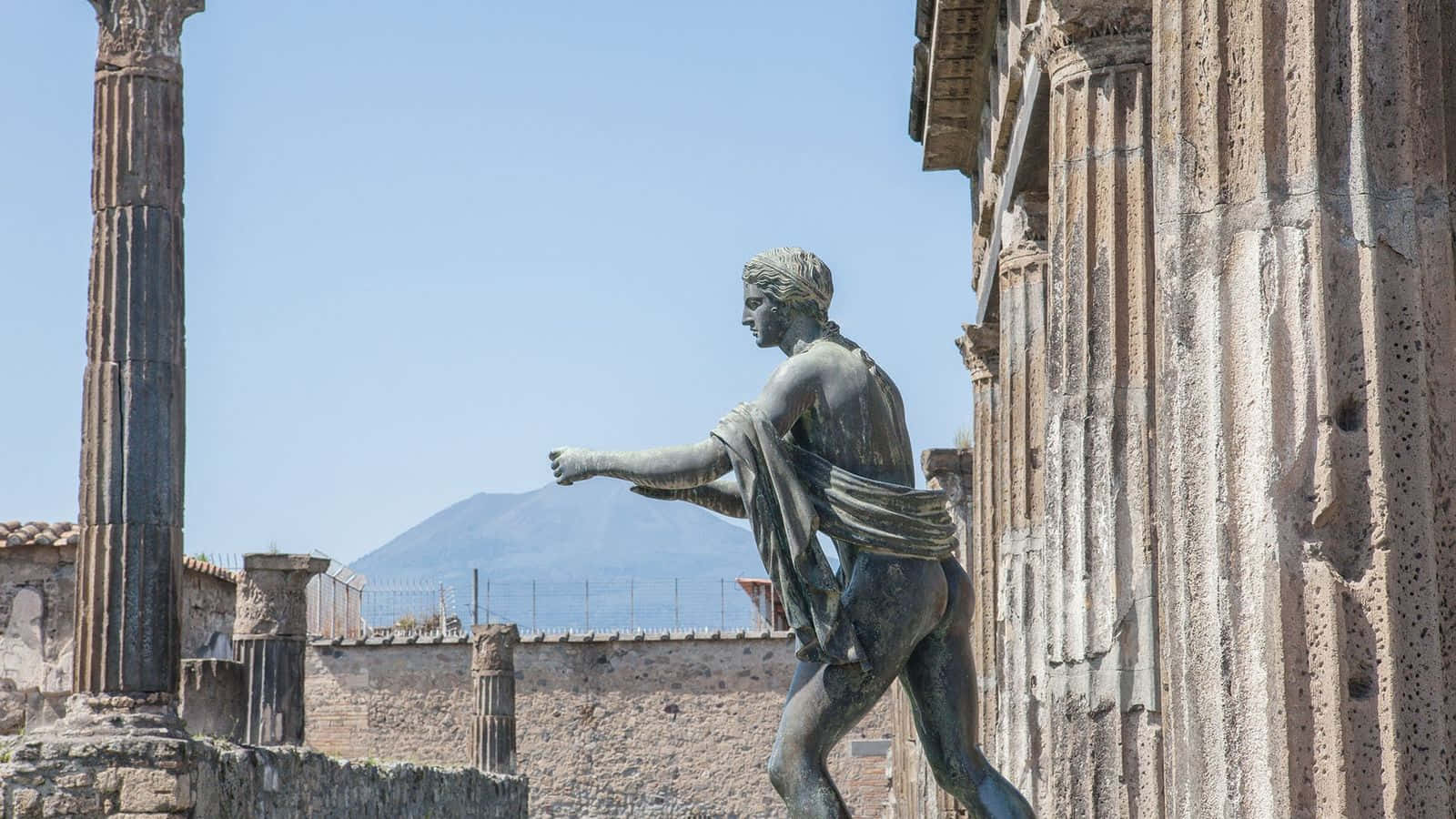 Statue Of Apollo In Pompeii Side View Shot Picture