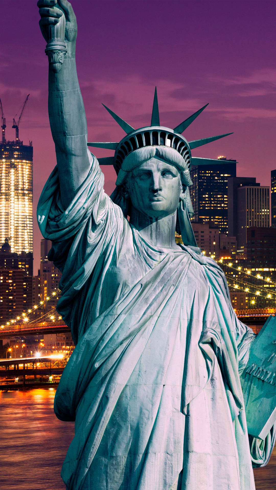 Statue Of Liberty redigeret til digital kunst vægmaleri Wallpaper