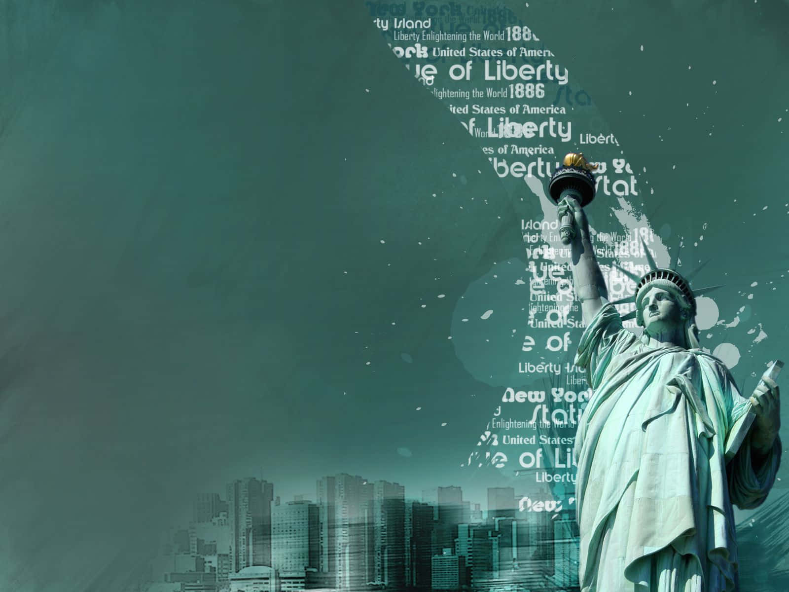 A Statue Of Liberty With Words Written On It