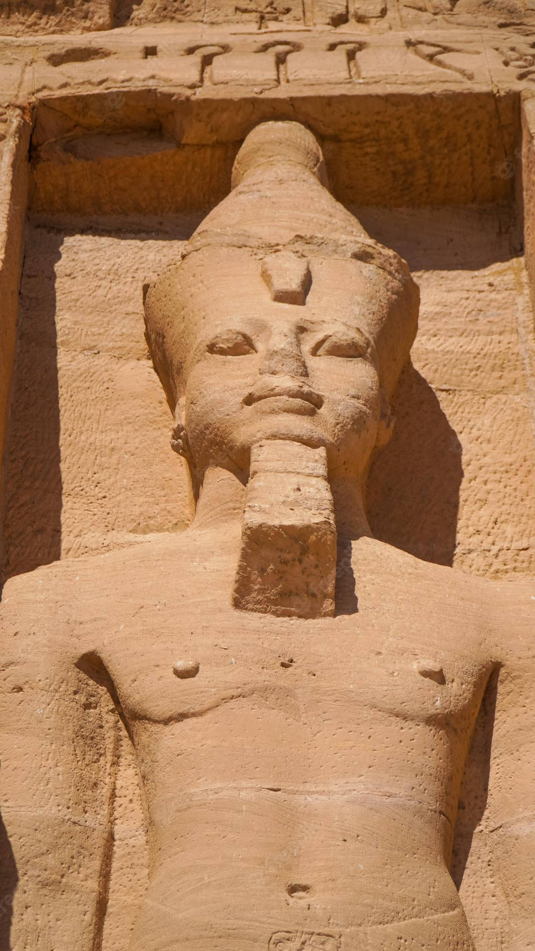 Statue Of Nefertari, At The Great Temple Of Abu Simbel Wallpaper